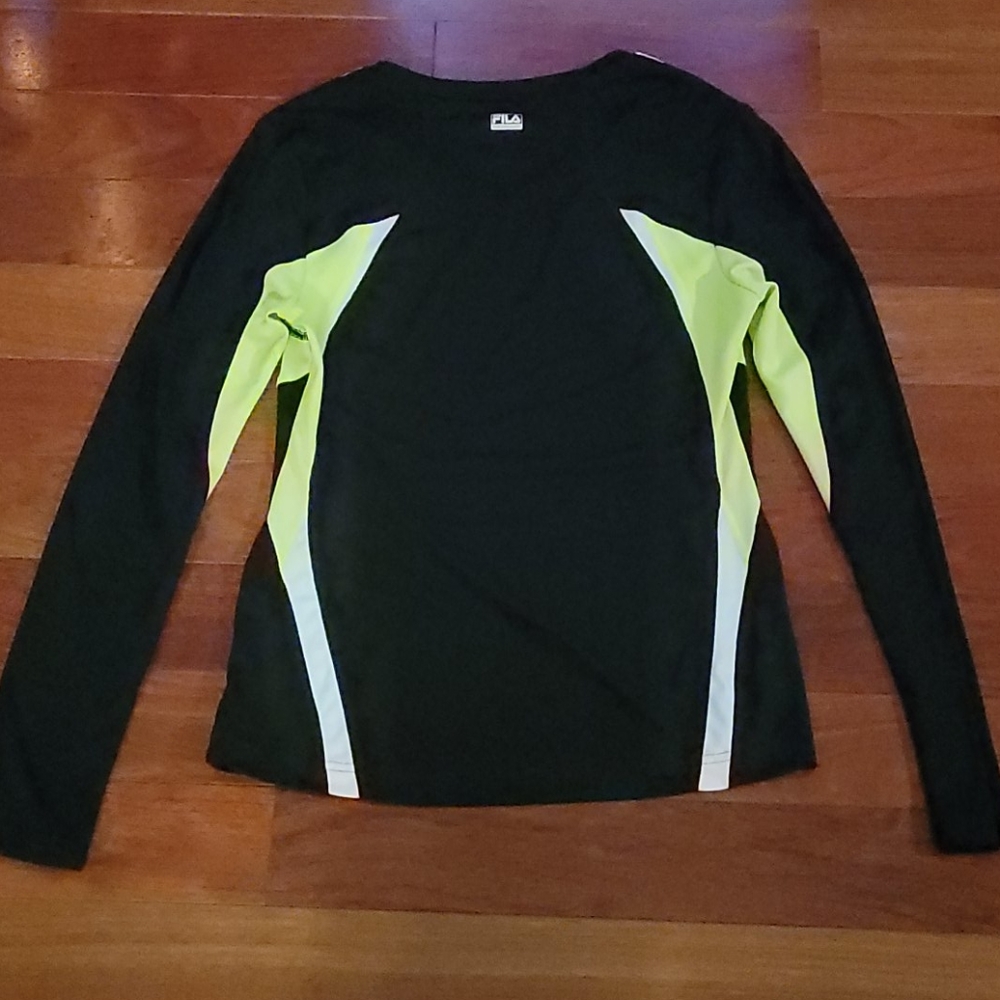 Fila M long sleeve black & neon yellow workout set - Picture 9 of 15